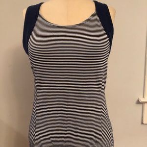 Blue and white striped banana republic tank top